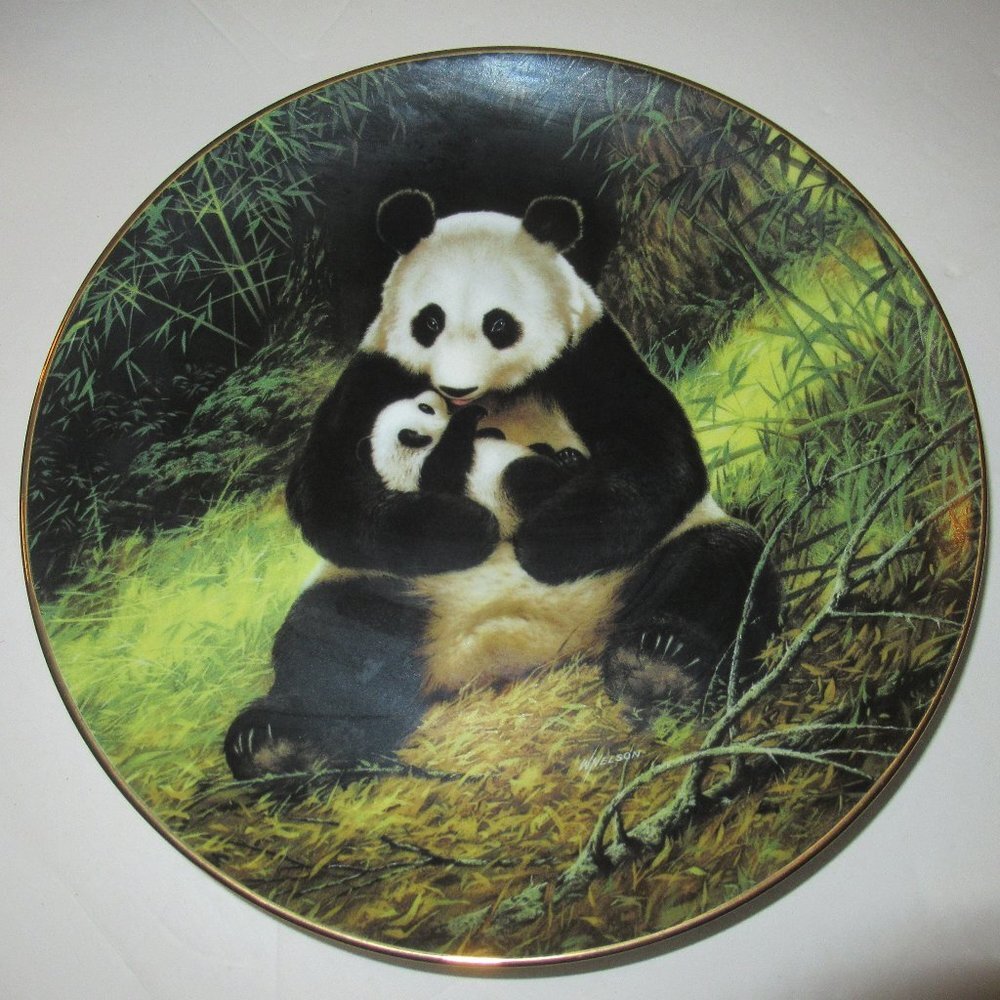 Panda Collectors Plate w Certificate First Issue 1988 WL George Bradex